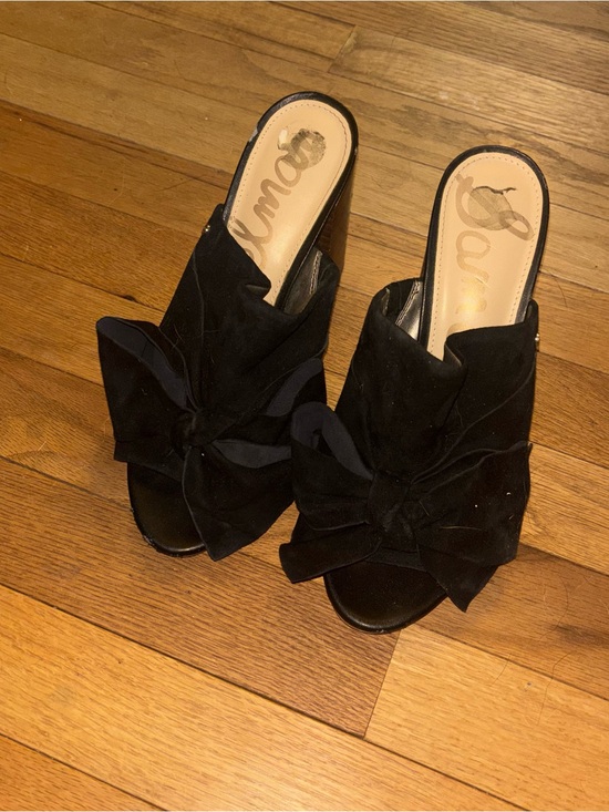 Sam Edelman Shoes - Sam Edelman Black Bow Suede Slide Mules